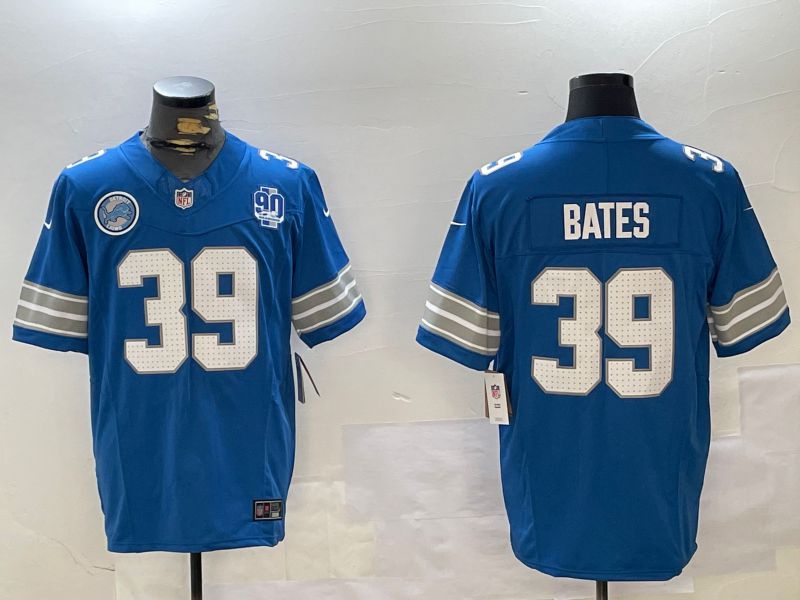 Men Detroit Lions #39 Bates Blue three generations 2024 Nike Limited NFL Jersey style 4